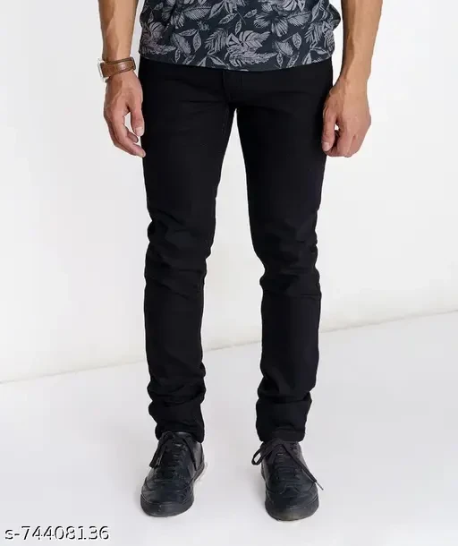 Alpha trion jet black men's jeans