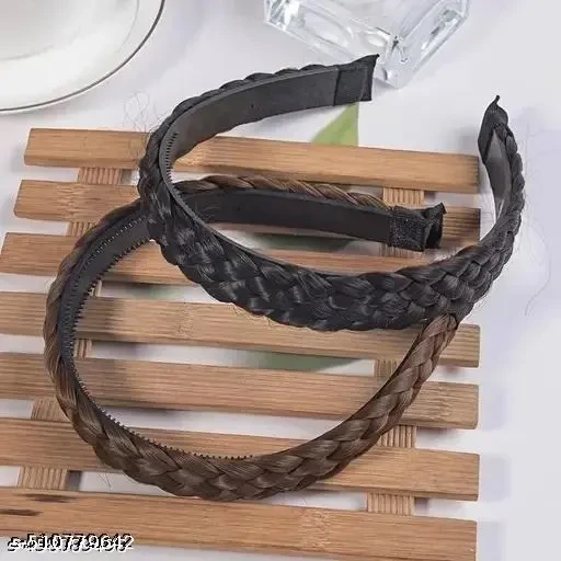 Plastic Hair 2pc Plaited Braided Headband Synthetic Hairpieces Hair Band