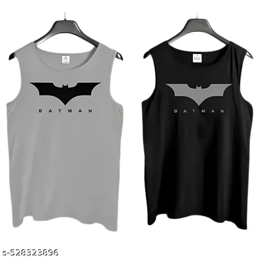 Batman Logo Sleeveless Shirt/Sando vest for man and boys Sando Black Color