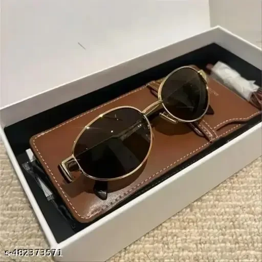 Oval Sunglasses for Women Men - Retro Sun Glasses Classic Metal Frame Polarized UV400 Protection