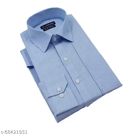 Fab Signatures Cotton Striped Full Sleeve Comfort Slim Fit Men Shirt (Blue & White FS-000025)