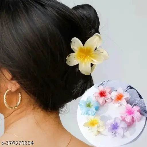 Flower hair claw clip for women pack of 3 pcs Multicolor color