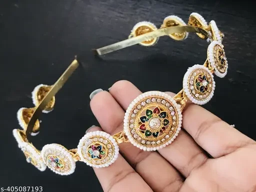 Meenakari Stone Hairband Hair Band (Multicolor) Multicolor color Metal